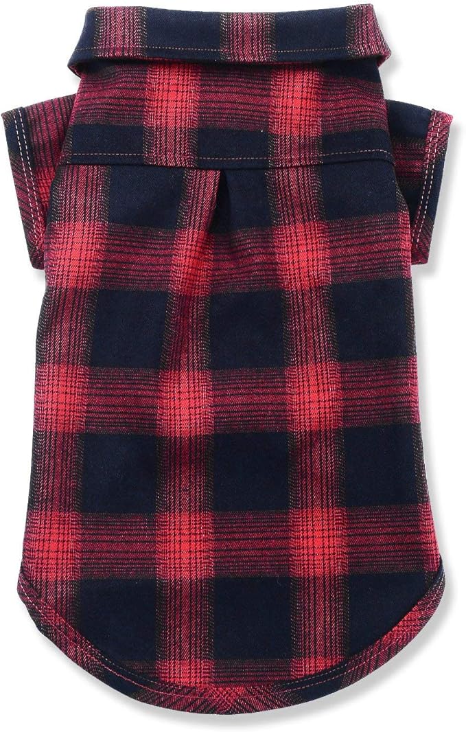 Koneseve Dog Shirt - Plaid Clothes T-Shirt & Sweater for Small Dog, Cat & Puppy - Adorable, Stylish & Cozy Halloween & Christmas Costume (Red, XXL)