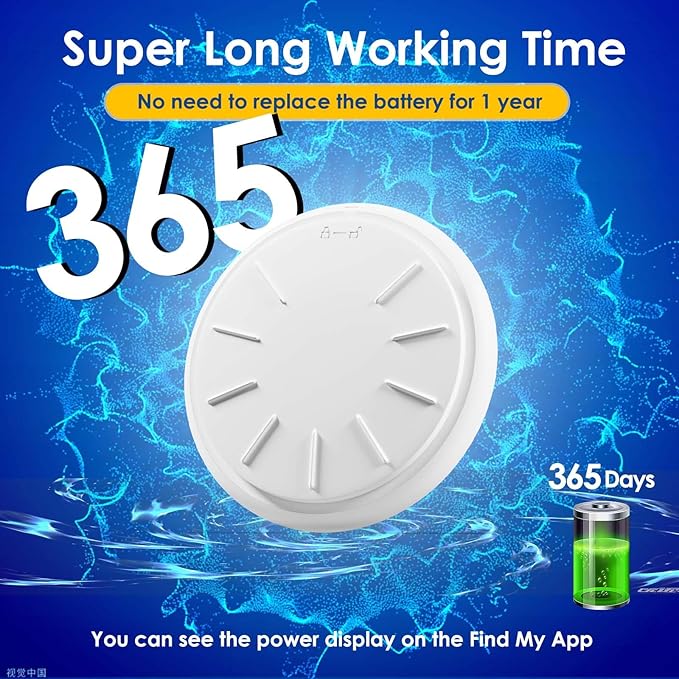 Cat GPS Tracker, Smart Cat Tracker Compatible with Apple Find My App (Only iOS), No Monthly Fee, Waterproof (White Tracker, White Cat Collar)