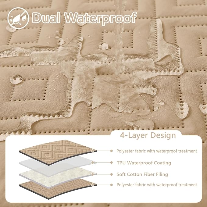 hyha Waterproof Dog Blanket, Soft Dog Bed Cover Pet Blankets, Waterproof Sofa Couch Cover for Dogs Washable, Reversible Pet Couch Covers for Sofa Furniture (30x53 Inch, Camel/Camel)