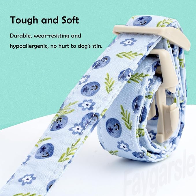 Faygarsle Blueberry Pattern Dog Collar for for Summer Small Medium Large Dogs Light Blue S