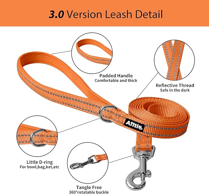 AIITLE Escape Proof Dog Harness - Step in Adjustable Dog Harness No Choke Over with Breathable Mesh and Quick-Release Buckle for All Weather- Outdoor Walking, Training for Medium Dogs Orange XL