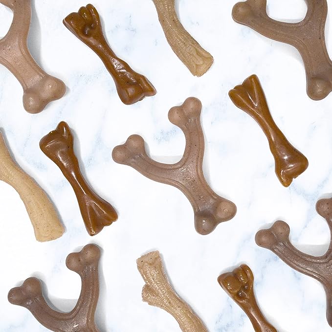 Nylabone Gourmet Style Femur & Wishbone Strong Chew Toy for Puppies, Puppy Teething Toy, Bacon & Peanut Butter Flavor, Small Dogs - Up to 25 Ibs, 2 Pack