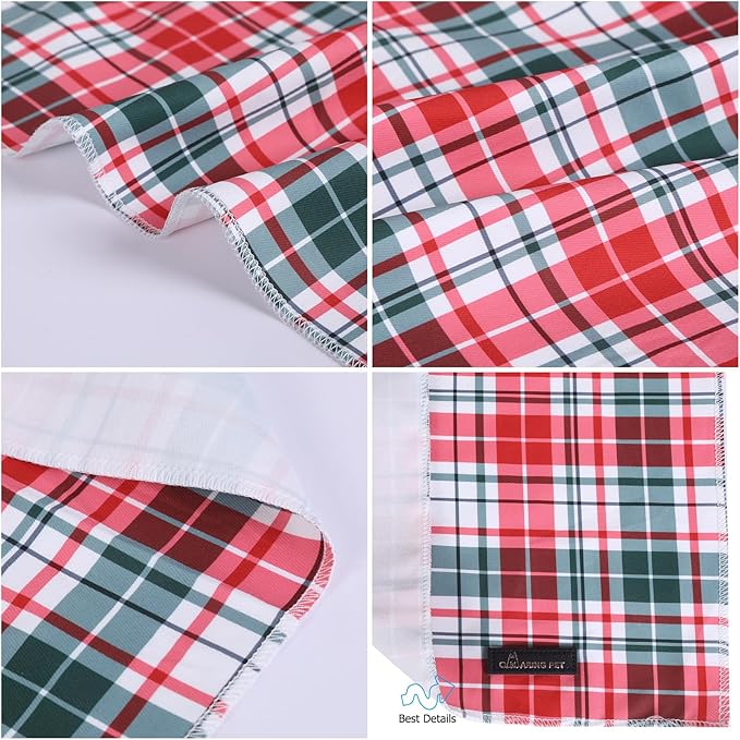 ARING PET Christmas Dog Bandanas, Red Green Pink Holiday Pet Bandana Scarf Triangle Bibs for Puppy Small Medium Large Boy Girl Dogs Cats-S