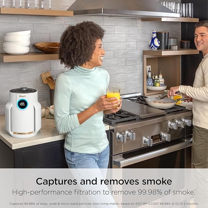 Shark Air Purifier for Home, NeverChange Compact Pro, for Bedroom, Nursery, Home Office, Dorm, HEPA-Exceeding Filter, Captures Pollutants, Pet Dander, Dust, Odor, Smoke, and More, HP072WH, 2025, White