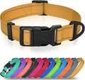 Joytale Large Dog Collar, Reflective and Adjustable Nylon Pet Collar with Quick-Release Buckle for Large Dogs, Khaki, L
