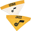 Pets First NBA Dog Bandana -Utah Jazz Reversible Bandana. 2 Sided Home & Away Sports Bandana with a Premium Embroidery Team Logo, Small/Medium