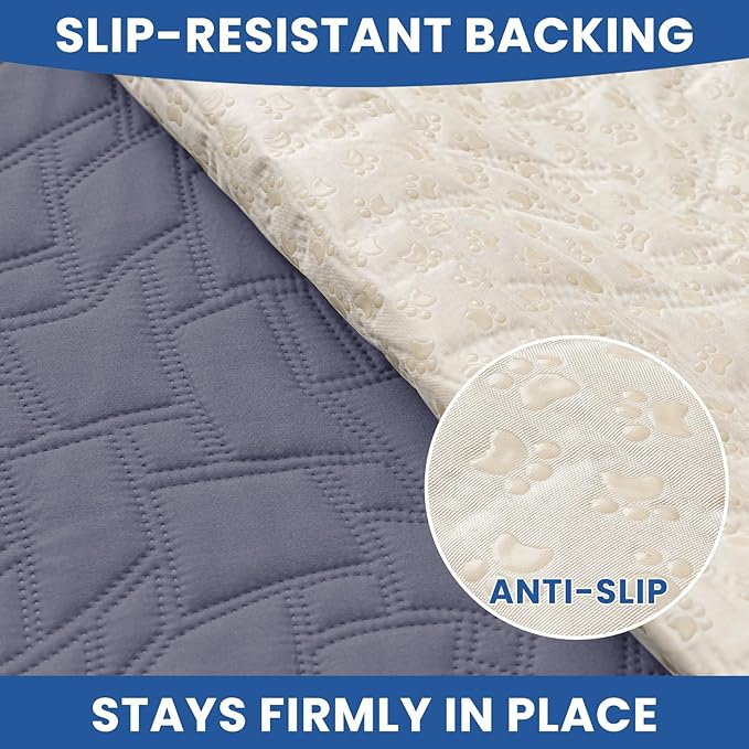 Waterproof Dog Bed Cover, Non-Slip Dog Blanket for Couch, Couch Covers for Dogs Washable, Pet Blanket for Furniture, Pet Bed Mat for Sofa, Car, Pet Supplies (52x82 Inch, Grey Blue)