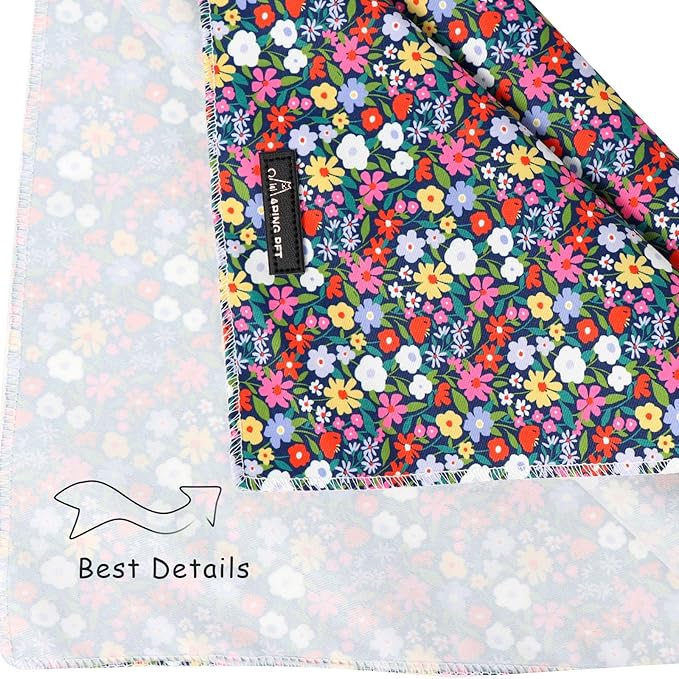 ARING PET Floral Dog Bandana, Spring Summer Colorful Flower Girl Pet Bandana Scarf Triangle Bibs for Puppy Small Medium Large Dogs-L
