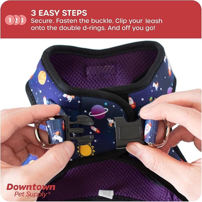 Downtown Pet Supply Step-in Dog Harness – No Pull, Adjustable Padded Mesh with Reflective Trim, Secure Buckle Strap – Comfortable & Breathable Small Dog Harness, Large, Space
