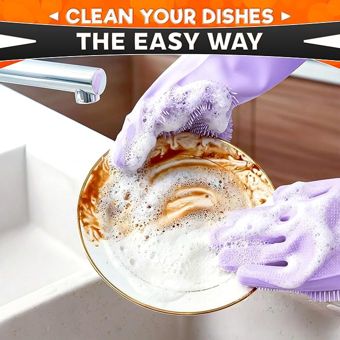 Cat & Dog Washing Gloves for Bathing – 2-in-1 Design Dog Scrubbing Gloves for Grooming, Massaging, and Paw Cleaning