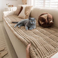 FUNNY FUZZY Pet Couch Covers for Sofa, Flannel Dog Couch Cover for Dogs Washable, Sofa Cover Furniture Protector Pet-Friendly Sofa Cover for Dogs & Kids (Light Brown, 27.6"×59.1")