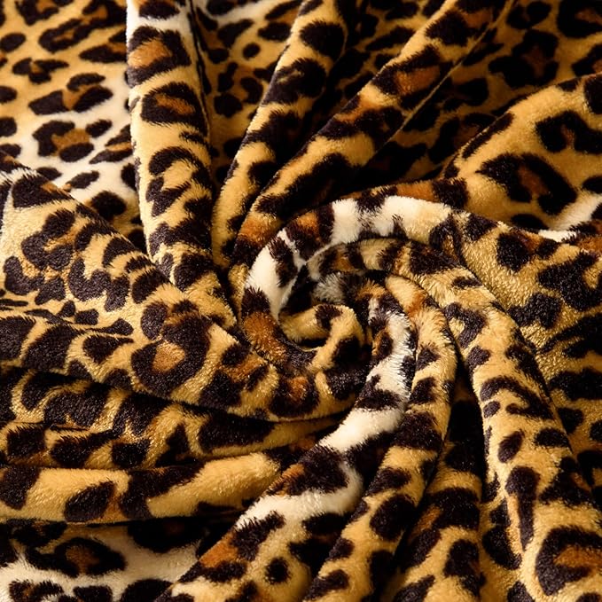 Bnuitland Leopard Print Fleece Flannel Twin Size Blanket, Super Soft 300 GSM Double Sided for Bed Sofa Couch Travel, Fuzzy Fluffy Cheetah Print Blanket for Adults and Kids, 60x80inch
