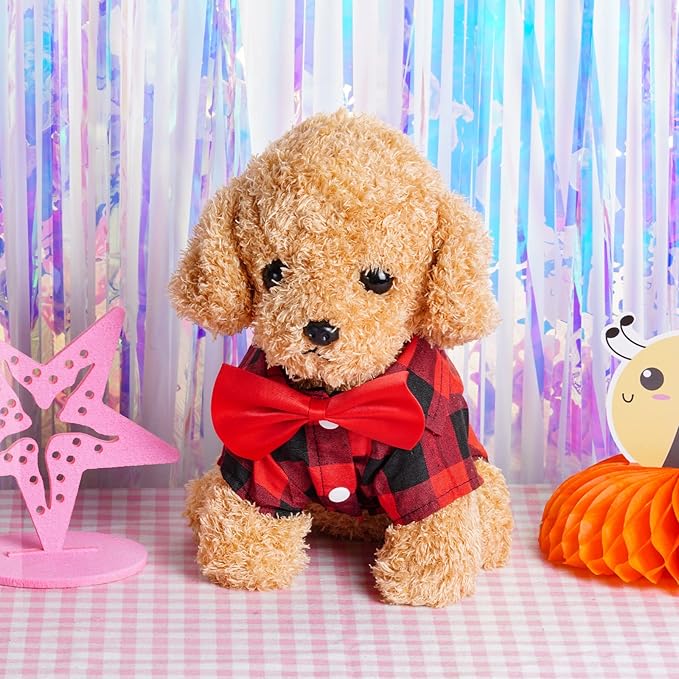 Tongcloud 3 Pack Plaid Puppy Cat Shirt - Cute Dog & Cat Shirts for Medium Dogs & Cats - Birthday Party & Holiday Photo