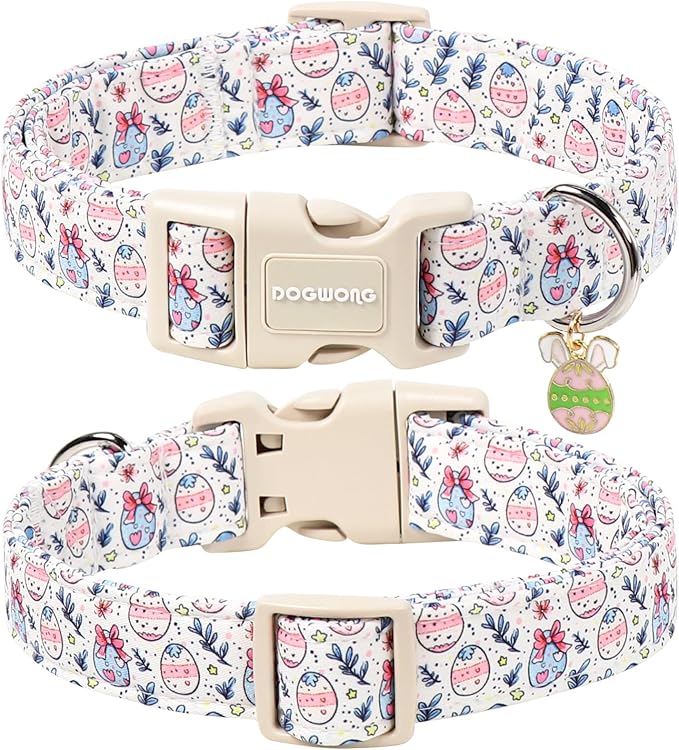 DOGWONG Cute Easter Egg Dog Collar, Adjustable Soft Egg Pet Collar for Small Medium Large Dogs,XS Visit The Elegant Little Tail Store