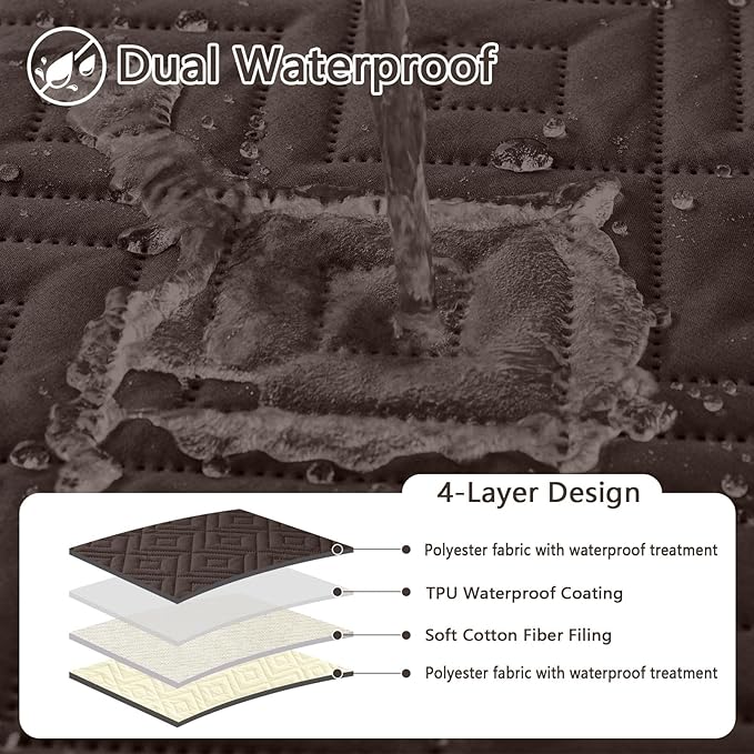 hyha Waterproof Dog Blanket, Soft Dog Bed Cover Pet Blankets, Waterproof Sofa Couch Cover for Dogs Washable, Reversible Pet Couch Covers for Sofa Furniture (30x70 Inch, Chocolate/Beige)