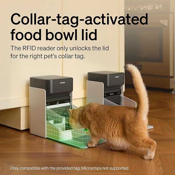 PETLIBRO RFID Cat Feeders for 3 Cats, Collar Tag for Personalized Meals, Cats Recognition, Diet Tracking and Anti-Stealing for Multi-Pets Homes and Different Diets, Wi-Fi Automatic Cat Food Dispensers
