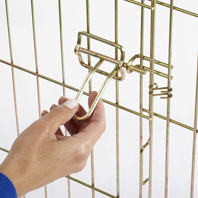 MidWest Homes for Pets Folding Metal Puppy / Dog Exercise Pen, Indoor/Outdoor Playpen with Door, 16 Sq Feet of Play Space, 30-Inches Tall, Gold Zinc