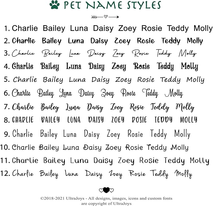 Ultra Joys Custom Personalized Dog ID Tag - Brushed Stainless Steel Heart, Silver, Large