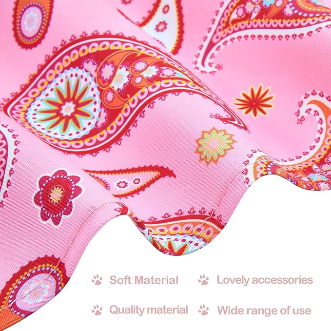 30 Pcs Paisley Bandanas for Dog Polyester Print One Side Bandana Bulk for Small Medium Dogs Breed Reversible Stitch Bandana Grooming M