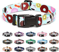 Mercano Adjustable Dog Collar - Special Design Patterns, Soft Nylon Comfortable Durable Pet Collar for Small Medium Large Dogs (S, Blue Cookie)