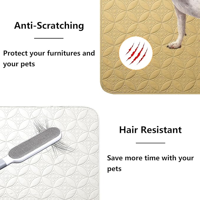 Waterproof Dog Blanket, 52x82 inches Pet Couch Covers for Sofa, Bed Furniture Protector from Dogs Washable and Reversible-Sand+Cream