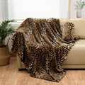 Bnuitland Leopard Print Flannel Twin Size Blanket with Storage Pouch for Bed Sofa Couch Travel, 300 GSM Double Sided Super Soft Fuzzy Fluffy Cheetah Print Blanket for Adults and Kids, 60x80 inch