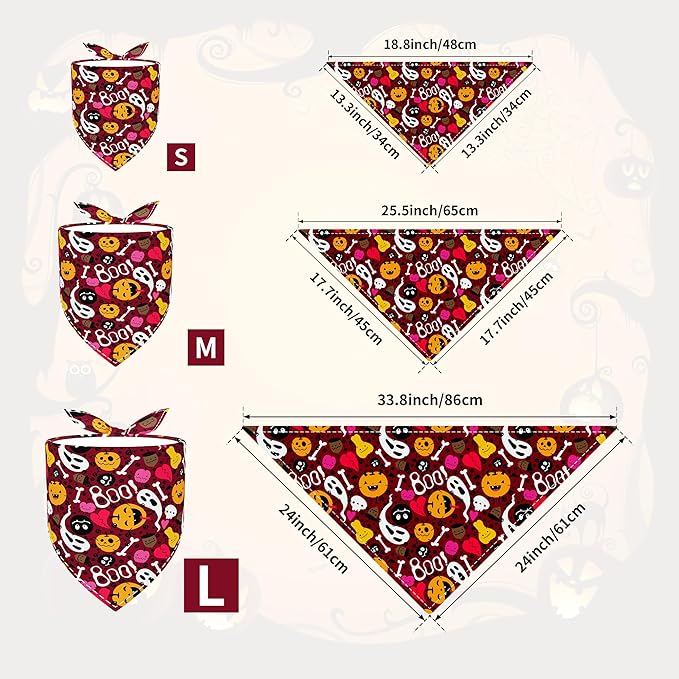 30 Pack Halloween Thanksgiving Dog Bandanas Bulk Stitch Dog Bandanas Small Dogs Polyester Scarves Puppy Cats Breed Party Grooming S