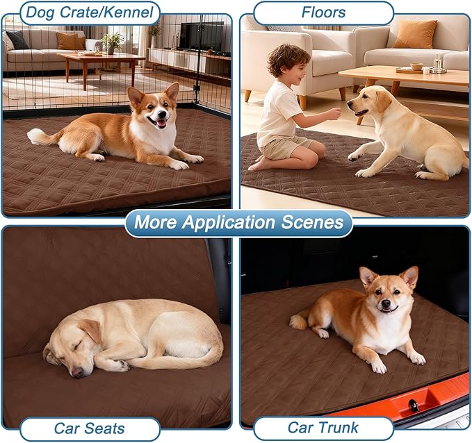 hyha Waterproof Dog Blanket, Reversible Pet Bed Blanket, Soft Sofa Couch Cover for Dogs Washable, Waterproof Pet Couch Covers for Sofa Puppy Cats Furniture Protector(68"x82", Brown/Chocolate)