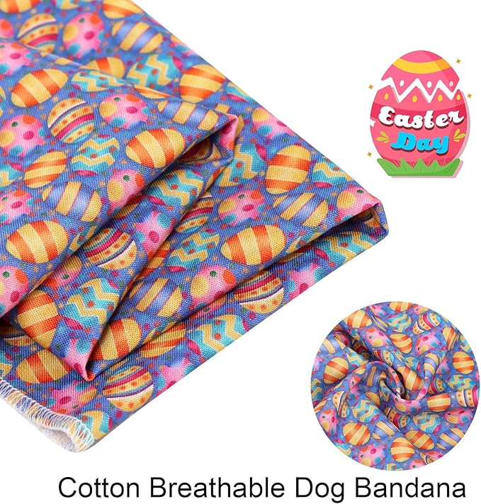 ARING PET Easter Dog Bandanas, Cute Purple Colorful Eggs Pet Bandana Scarf Triangle Bibs for Puppy Small Medium Large Boy Girl Dogs Cats-S