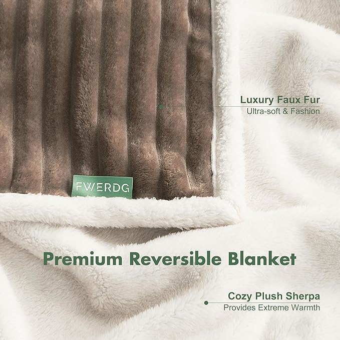 Waterproof Dog Blanket for Couch - Washable Medium Pet Blanket for Furniture Protector, Cozy Fleece Calming Dog Crate Blankets for Indoors & Outdoors, Brown, 30"x40"