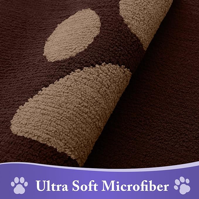 Buganda Dog Door Mat for Muddy Paws, Absorbent Dirt Trapper Non Slip Indoor Doormats, Washable Low-Profile Mat for Mud Dogs, Entryway Carpet for Inside Floor (40x32 Inches, Brown)