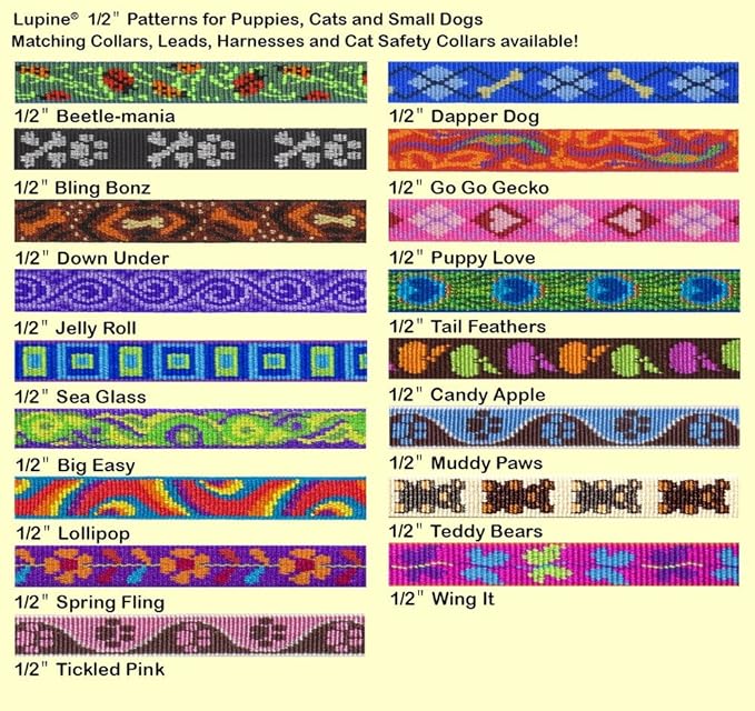 LupinePet Originals 1/2" Tail Feathers Cat Safety Collar with Bell , 8-12"