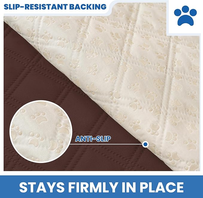 Waterproof Dog Blanket, Non-Slip Soft Pet Bed Cover, Couch Cover for Dogs Washable, Protects Sofa, Furniture, Crate, Car, Tear Resistant Leakproof Pet Blanket (30x70 Inch, Coffee)