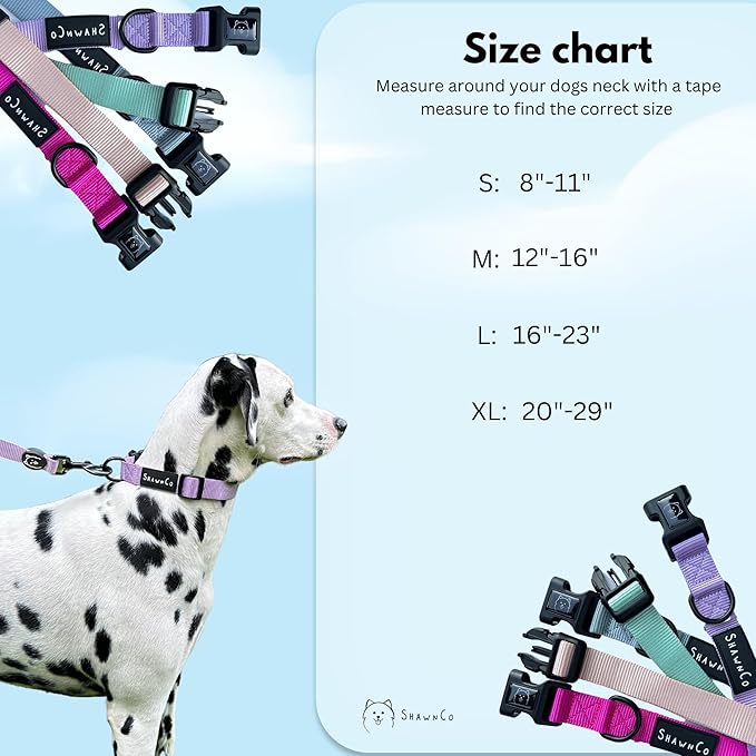 ShawnCo Dream Walk Dog Collar- Premium, Adjustable and Comfortable Pet Collar for Small, Medium, Large and Extra Large Dogs (S, Driftwood)