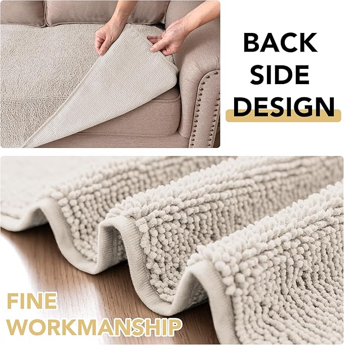 H.VERSAILTEX Non Slip Pet Couch Cover Chenille Dog Bed Protector Thick Soft Sofa Slipcover Pet Friendly Washable Couch Cushion Covers for Pets (52" x 82", Oatmeal)