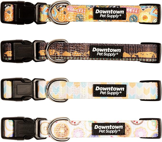 Downtown Pet Supply - Best, Cute & Fancy Dog Collar - Lightweight Adjustable Dog Collar with Quick Buckle & D-Ring - Hand Wash Safe - Good Vibes - S - Small Dog Collar