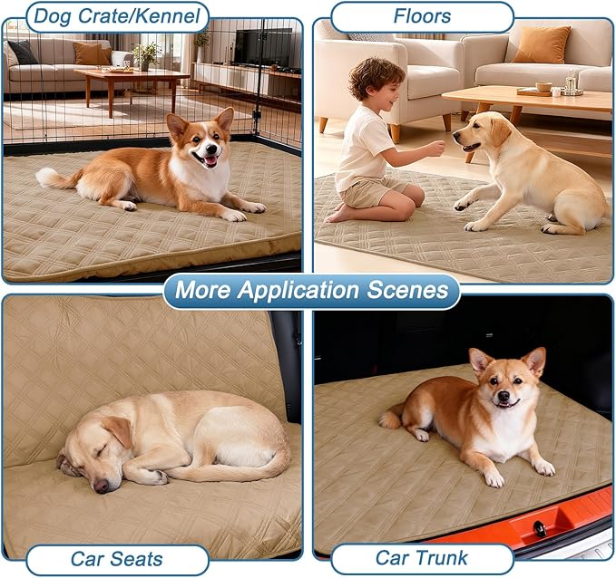 hyha Waterproof Dog Blanket, Reversible Pet Bed Blanket, Soft Sofa Couch Cover for Dogs Washable, Waterproof Pet Couch Covers for Sofa Puppy Cats Furniture Protector(52"x82", Camel/Camel)