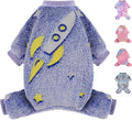 Dog Sweaters Small Girl Warm Fleece Pajamas, Cute Extra Small Dog Clothes, 4 Legs Puppy Jumpsuit Pjs Soft Stretchy Doggie Onesies Pet Outfit Apparel for Chihuahua Yorkie, Navy Blue, XXXS