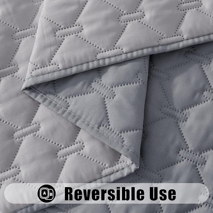 Smiry Waterproof Dog Bed Cover Blanket, Soft Reversible Pet Blanket, Washable Leakproof Cats Dogs Couch Cover for Sofa, Couch, Furniture (40x50 Inch, Grey/Light Grey)