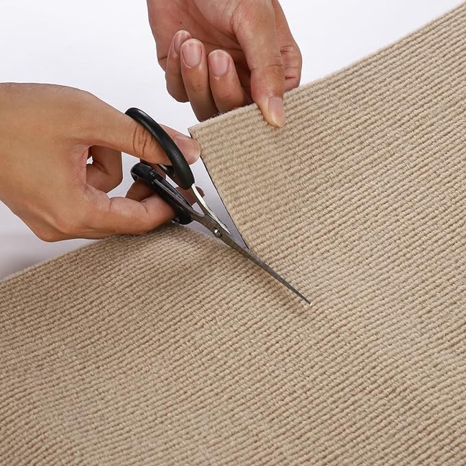 SHENGOCASE 78.7"x15.8" Trimmable Self-Adhesive Carpet Mat Pad Replacement for Cat Tree Shelf Shelves, Cat Wall Furniture Steps, Carpet Scratching Post Scratcher Couch Protector (Beige)