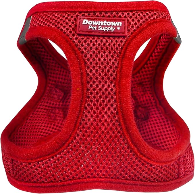 Downtown Pet Supply Step-in Dog Harness – No Pull, Adjustable Padded Mesh with Reflective Trim, Secure Buckle Strap – Comfortable & Breathable Small Dog Harness, X-Small, Red