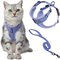 Voyager Escape-Proof Step-in Lock Cat Harness & 5ft Neoprene-Handle Leash Set All-Weather Mesh with Reflective Stitching for Small to Large Cats by Best Pet Supplies, Lavender (327), S
