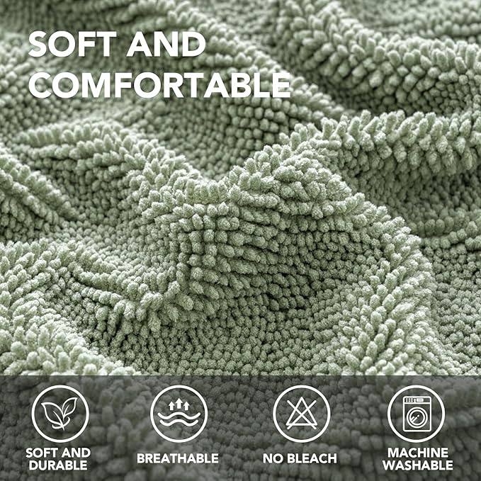 H.VERSAILTEX Non Slip Pet Couch Cover Chenille Dog Bed Protector Thick Soft Sofa Slipcover Pet Friendly Washable Couch Cushion Covers for Pets (52" x 82", Sea Foam)