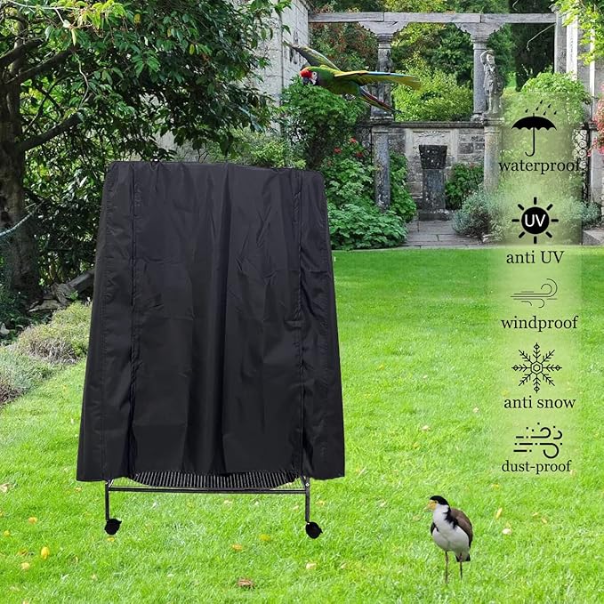 J&C Large Bird Cage Cover 420D Bird Cage Covers Heavy Duty Birdcage Cover Waterproof Bird Cage Covers for Night Blackout Sunlight Patio Birdcage Covers Birdcage Accessories