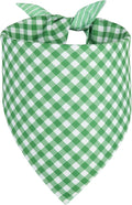 Dog Bandana Green XLarge 1PCS, Summer Spring Scarf for Boy and Girl, Durable Triangle Reversible Bibs Handkerchief for Puppy Pet