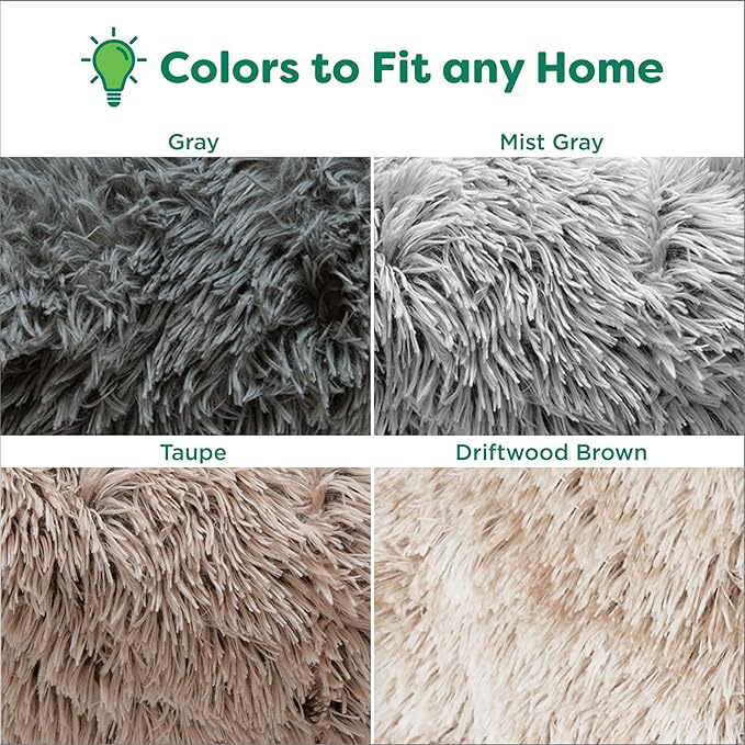 Furhaven Waterproof Throw Blanket for Dogs & Indoor Cats, Washable - Shaggy Plush Calming Long Faux Fur & Velvet Dog Blanket - Taupe, Large