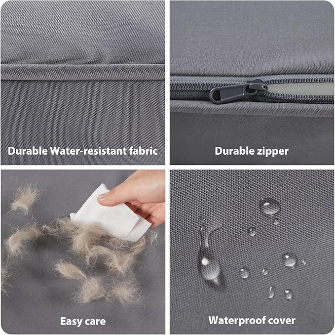 BFPETHOME Outdoor Dog Beds for Large Dogs, Waterproof Dog Bed for Medium, Large, Extra Large Dogs, Orthopedic Pet Bed with Removable Washable Cover, Egg Crate Foam Pet Bed Mat. (47 x 29 in, Grey)