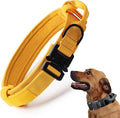 Tactical Dog Collar, Adjustable Military Training Nylon Dog Collar with Control Handle and Heavy Quick-Release Metal Buckle for Small Medium Large Dogs, Yellow S