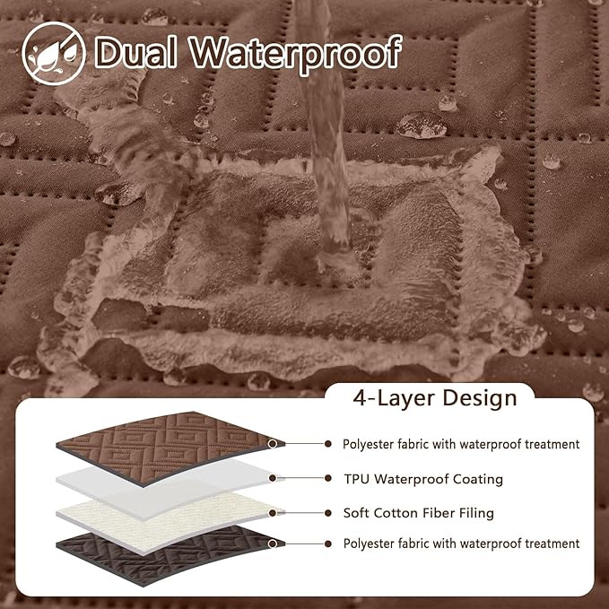 hyha Waterproof Dog Blanket, Soft Pet Bed Blankets, Waterproof Sofa Couch Cover for Dogs Washable, Reversible Pet Couch Covers for Sofa Furniture (40x70 Inch, Brown/Chocolate)