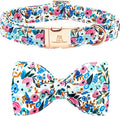 Lionheart glory Dog Collar Bow Collar Floral Dog Collar with Bow Tie Spring Summer Cute Collar Dog Boy or Girl Dog Collars Soft Durable Adjustable Dog Collars for Large Dogs, A:Flowers
